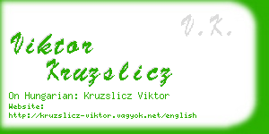 viktor kruzslicz business card